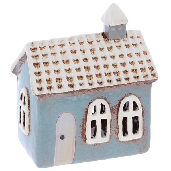 Village Pottery Tiled House Grey Tealight