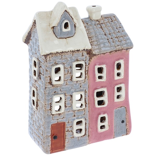 Village Pottery Tiled Two Houses Tealight