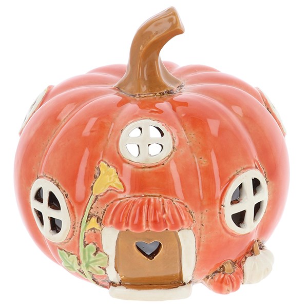 Village Pottery Pumpkin House Tealight