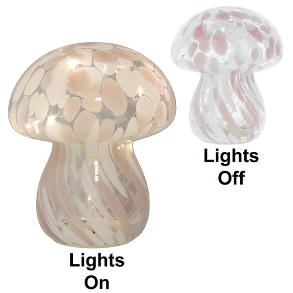 Handblown LED Mushroom Pink