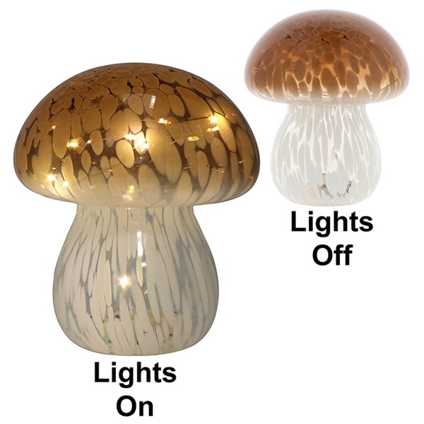 Handblown LED Mushroom Amber