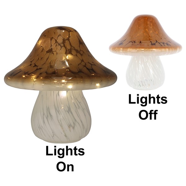 Handblown LED Toadstool Amber
