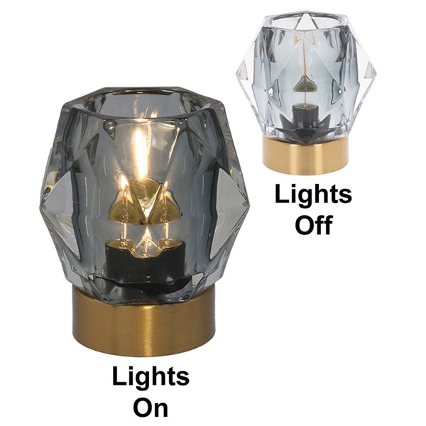 Luxe LED Lamp Diamond Cut Grey