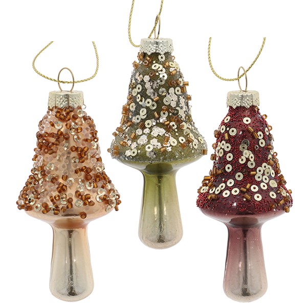 Xmas Woods Hanging Mushroom Sequins