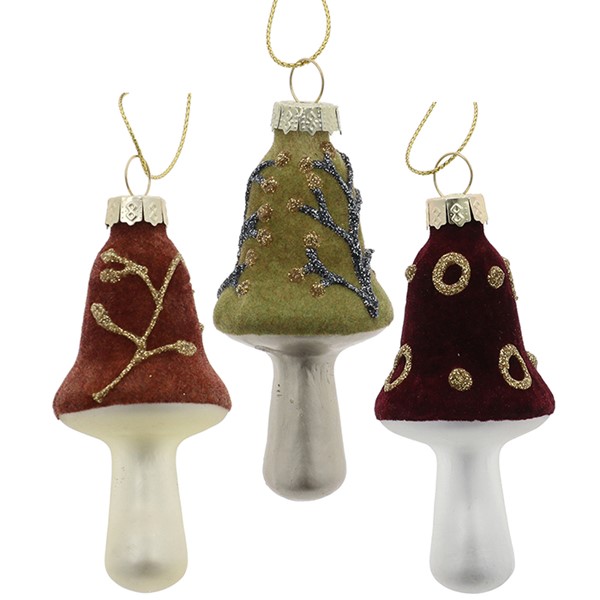 Xmas Woods Hanging Mushroom Velvet Tall