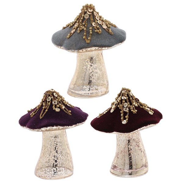 Xmas Woods Standing Mushroom Gold Small