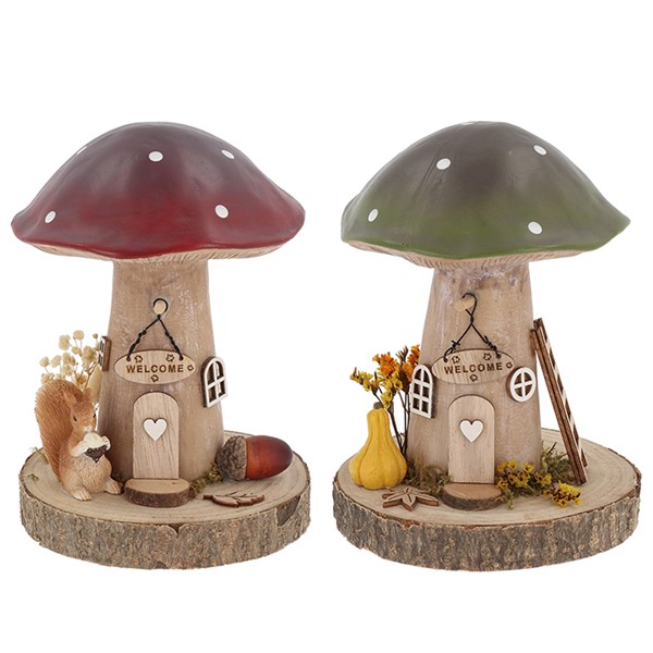 Folk Art Mushroom Cottage Large