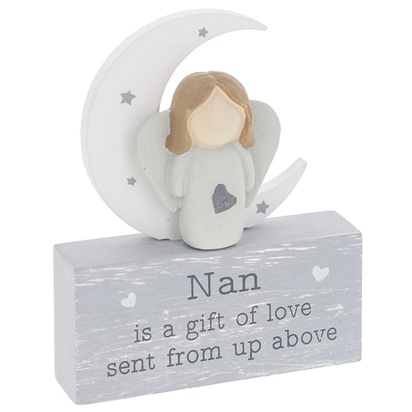 Pebble Angel/Moon Plaque Nan
