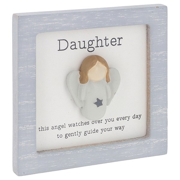 Pebble Angel Square Plaque Daughter
