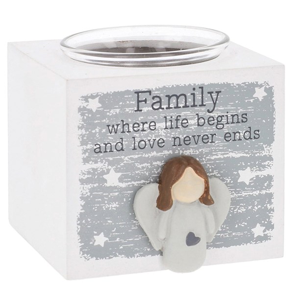 Pebble Angel Single Tealight Family