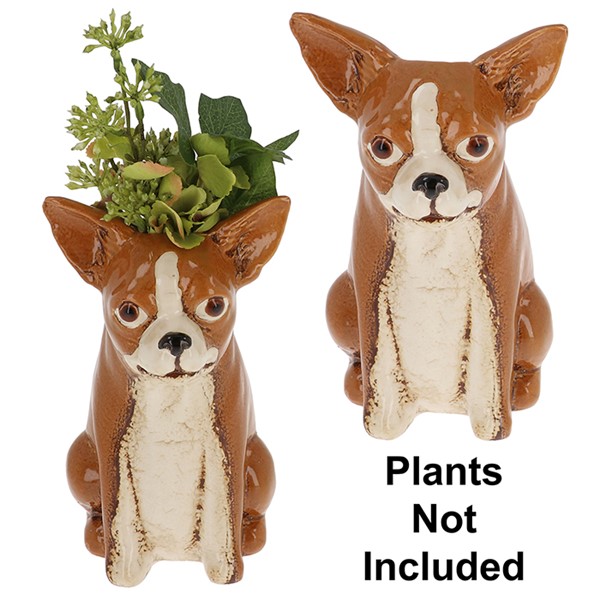 Village Pottery Top Dog Chihuahua Vase