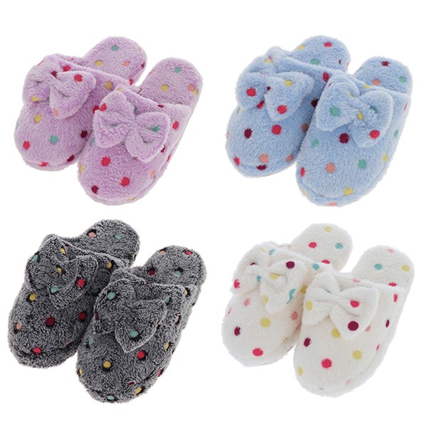 snoozies! Dotty Bow Mule Medium