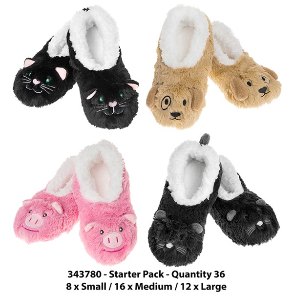 snoozies! Furry Foot Pals Adult Assorted (8xS 16xM 12xL)