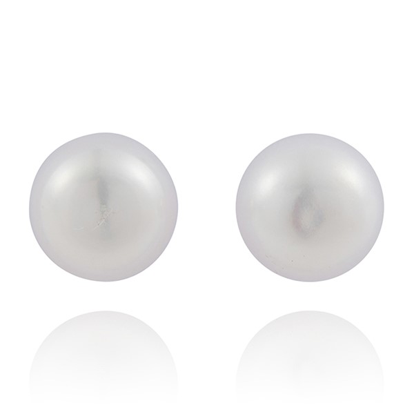 Elegant Silver Plated Freshwater Pearl Studs