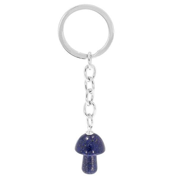 Gemstone Mushroom Keyring Lapis Lazuli