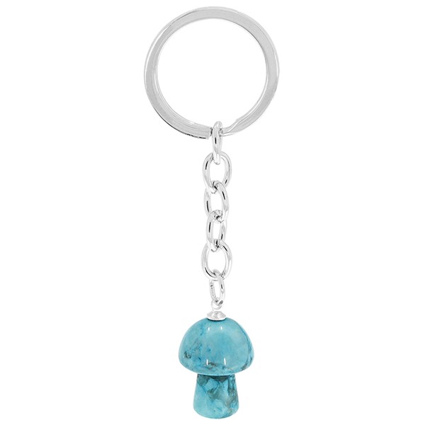Gemstone Mushroom Keyring Turquoise