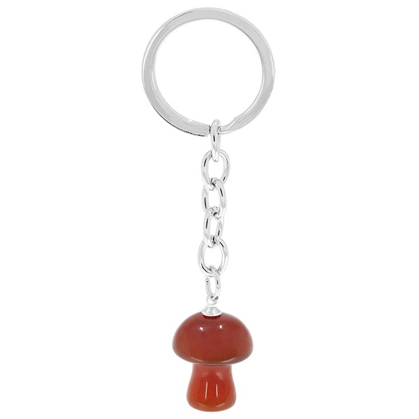 Gemstone Mushroom Keyring Carnelian