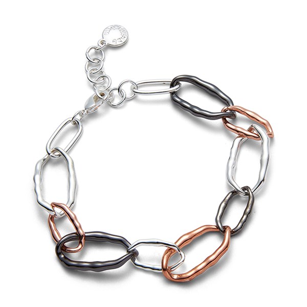Molten Metal Contemporary Three Tone Bracelet