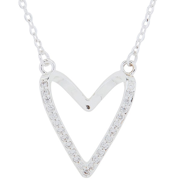 Te Amo Silver Plated 3D Heart Necklace
