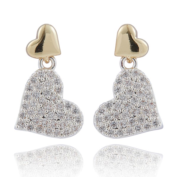Te Amo Heart Duo Two Tone Earrings