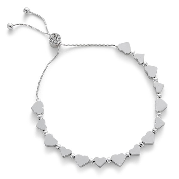 Te Amo Silver Plated Hearts Galore Friendship Bracelet