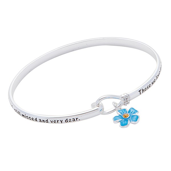 Forget Me Not Silver Plated Message Bangle
