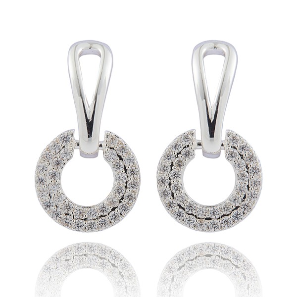 Sparkle Ring Silver Plated Earrings