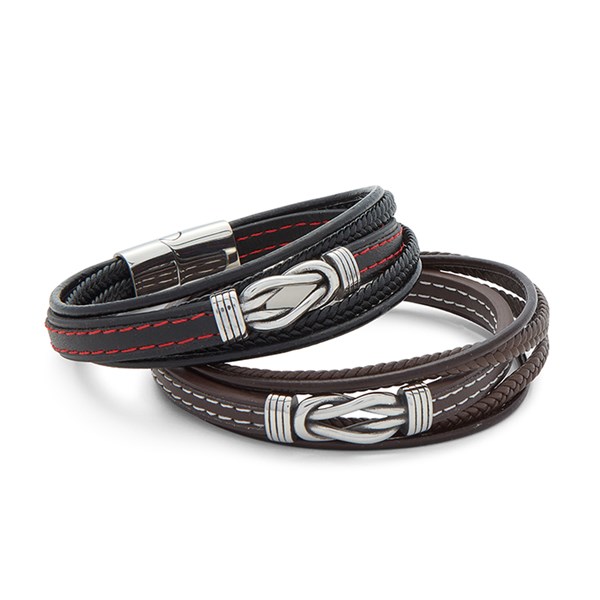 EQ For Men Leather Multi Bracelet