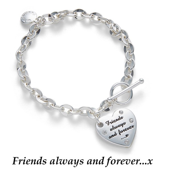 Duo Style Silver Plated Bracelet Friends