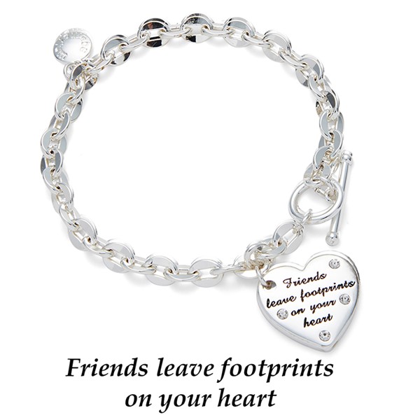 Duo Style Silver Plated Bracelet Friends Foot