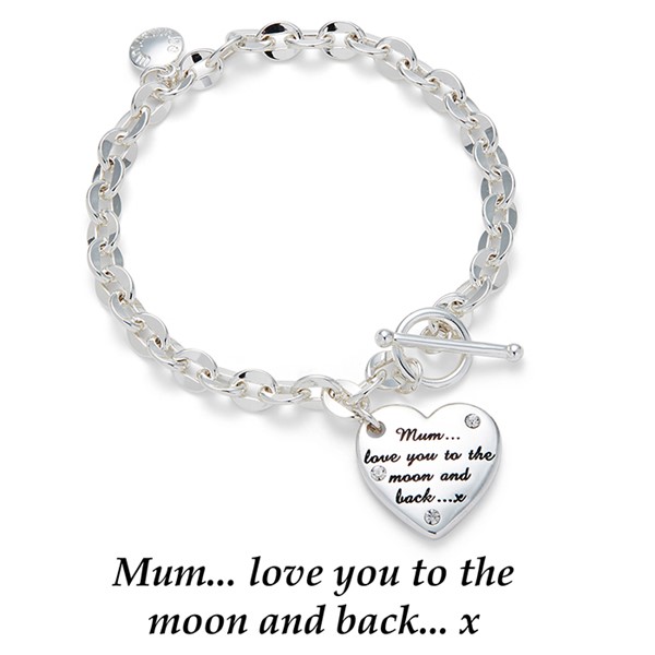 Duo Style Silver Plated Bracelet Mum