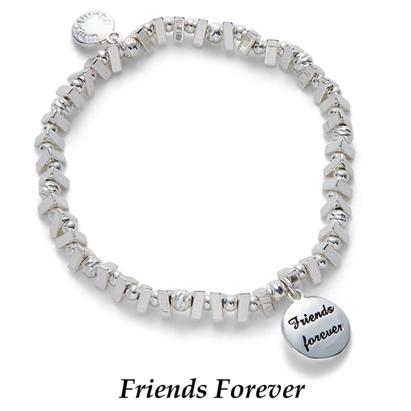 Modern Silver Plated Message Bracelet Friends For