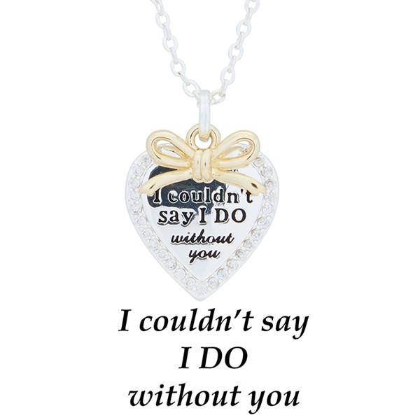 Wedding Two Tone I Do Keepsake Necklace