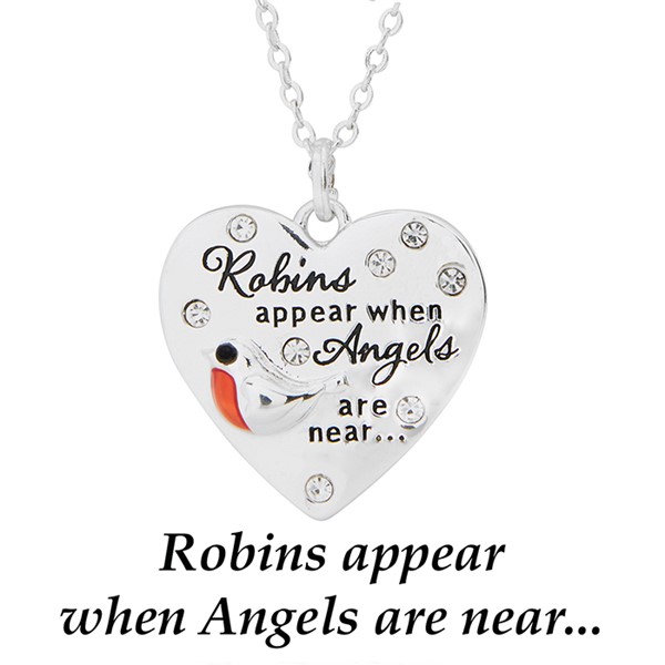 Robins Appear Silver Plated Message Necklace