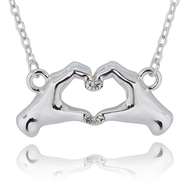 Heart In Your Hands Silver Plated Heart Necklace