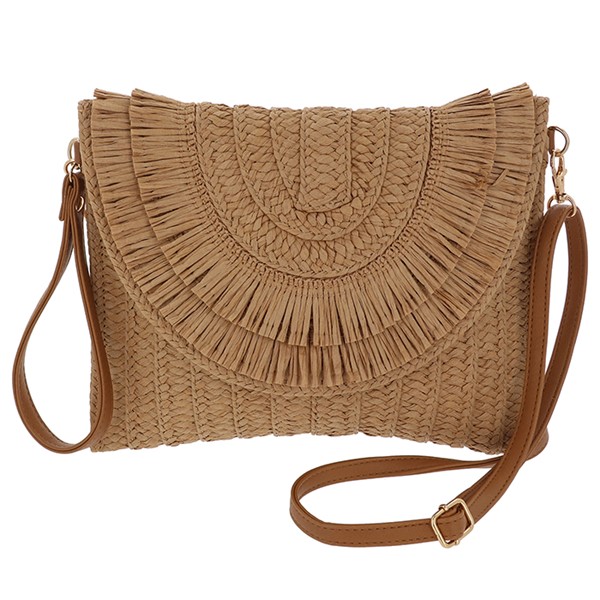 Woven Fringed Bag Natural