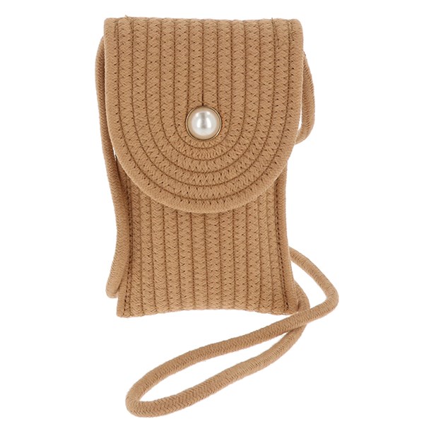 Woven Pearl Cross Body Bag Natural