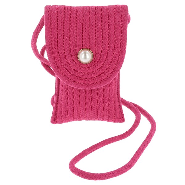 Woven Pearl Cross Body Bag Pink