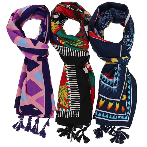 Vibrant Geometric Scarf Wrap