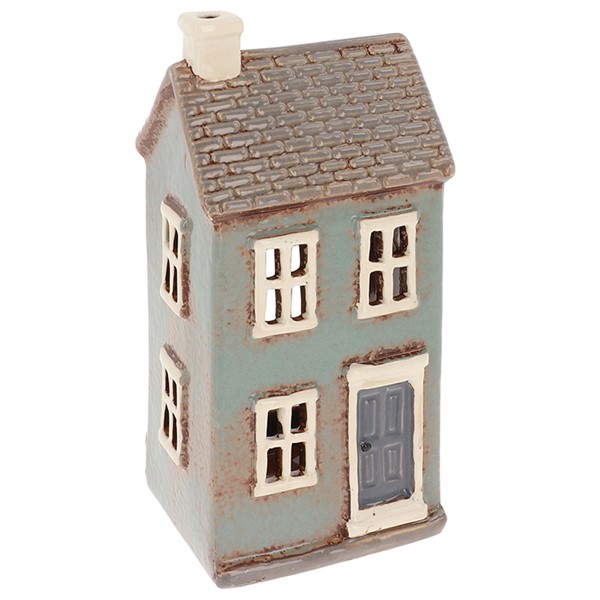 Village Pottery Tiled Grey House Tealight