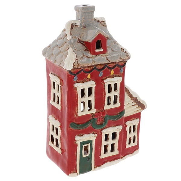 Village Pottery Xmas Wreath House Tealight