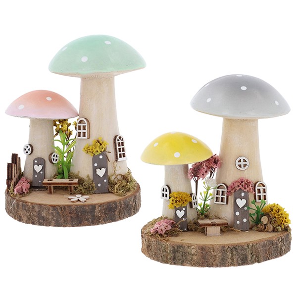 Spring Folk Art Double Cottage Tall