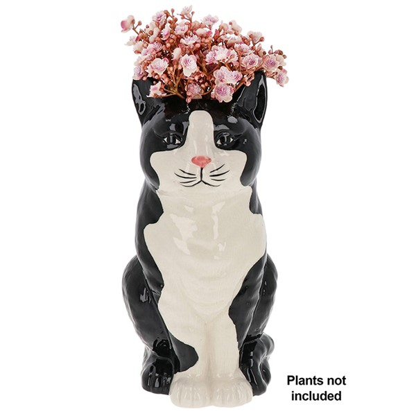 Moggy Pots Large Vase Black & White