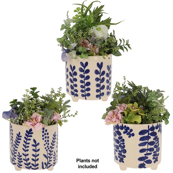 Cobalt Planters With Feet Small