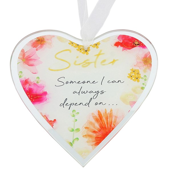 Embrace Hanging Heart Sister