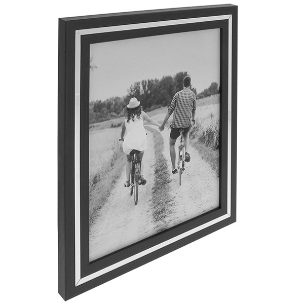 Grey Silver Band Frame 8x10
