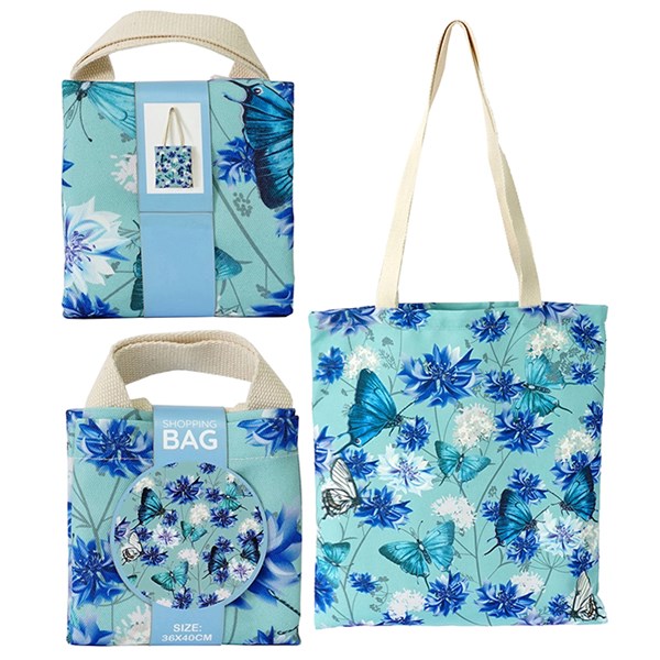 Floral Totes Blue Butterfly