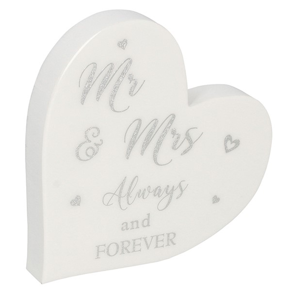 Sparkle Art Standing Heart Mr & Mrs