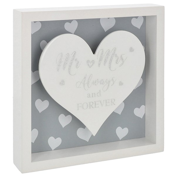 Sparkle Art Plaque Heart Mr & Mrs