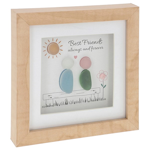 Pebble Glass Square Plaque Best Friend Always